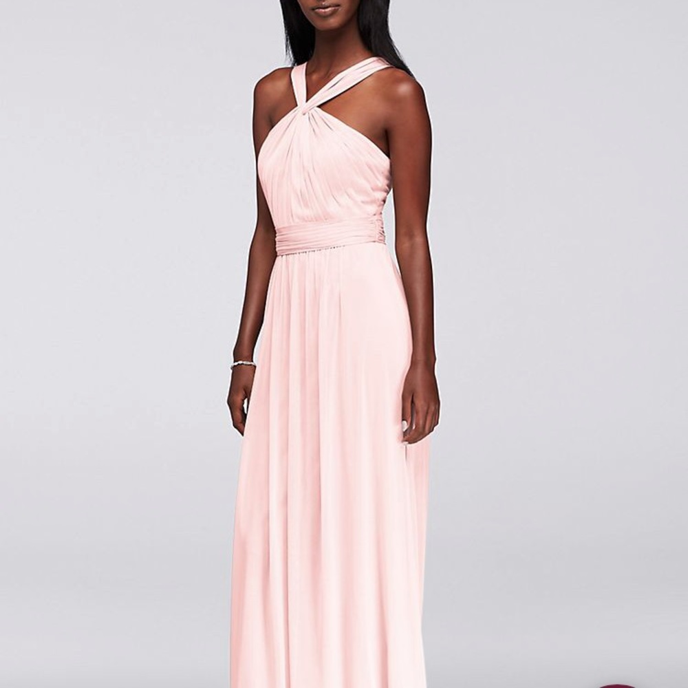 David’s Bridal Halter Long Evening Gown Bridesmaid or Prom Dress
